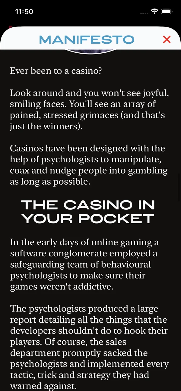 Manifesto: the casino in your pocket