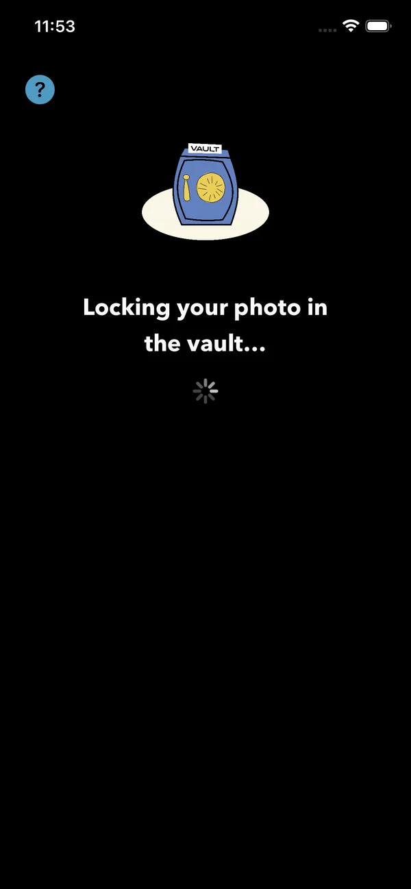 Onboarding: locking your photo in the vault